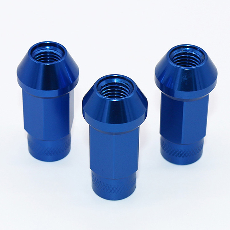 S19 hex , height 50mm , red blue golden color oxidized aluminum alloy car refit wheel lug nut  chinaZhejiang province Ningbo city