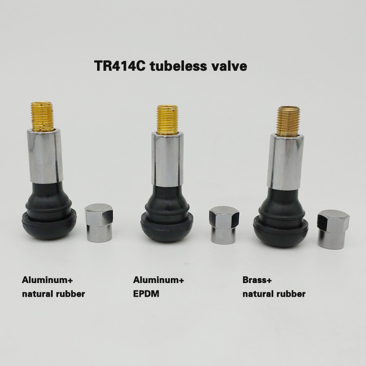 TR414C tyre tubeless valve , chrome sleeve silver color air inflate nozzle